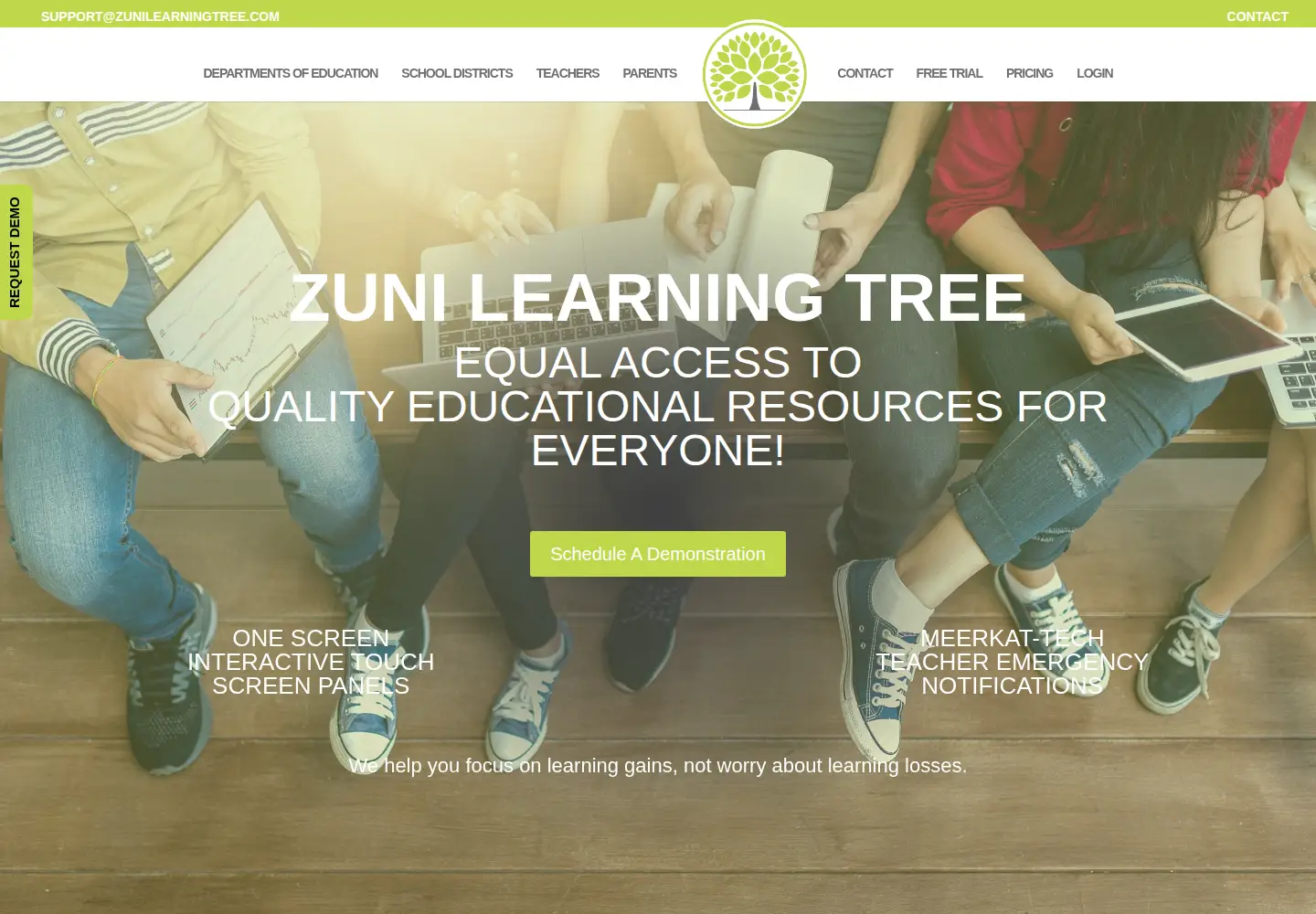 Captured homepage of zunilearningtree.com in the current scan