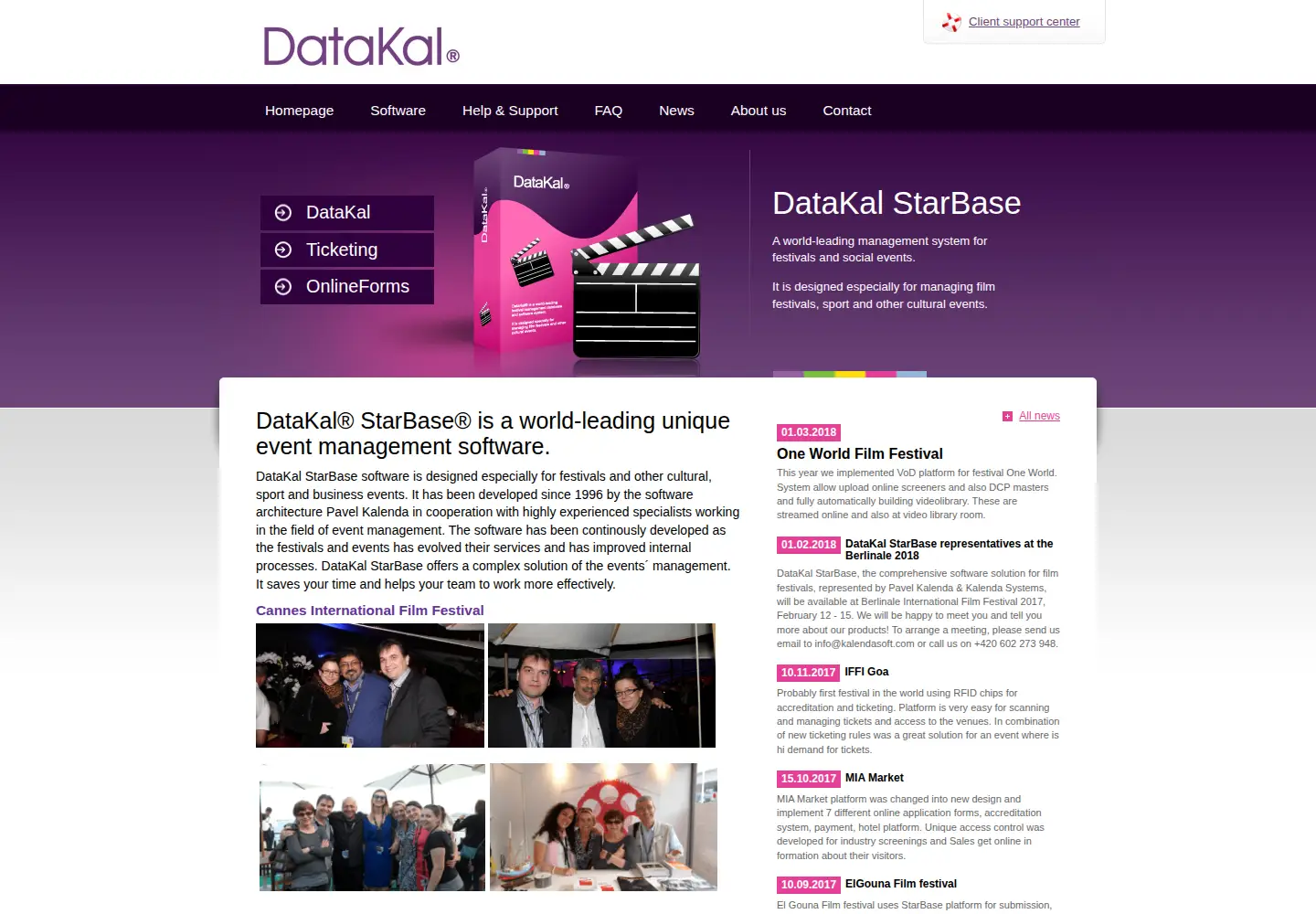 Screenshot of datakal.cz