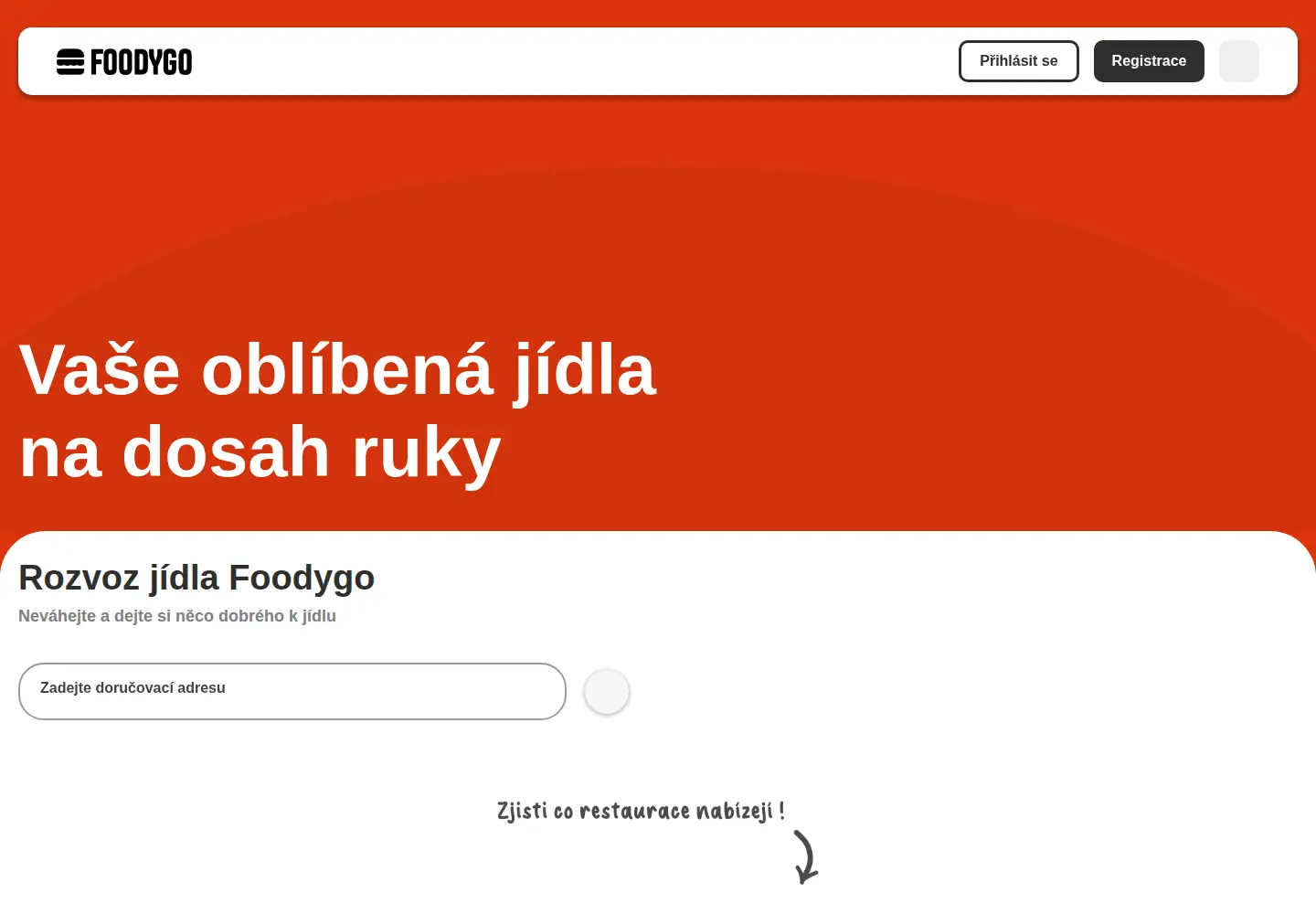 Screenshot of foodygo.cz