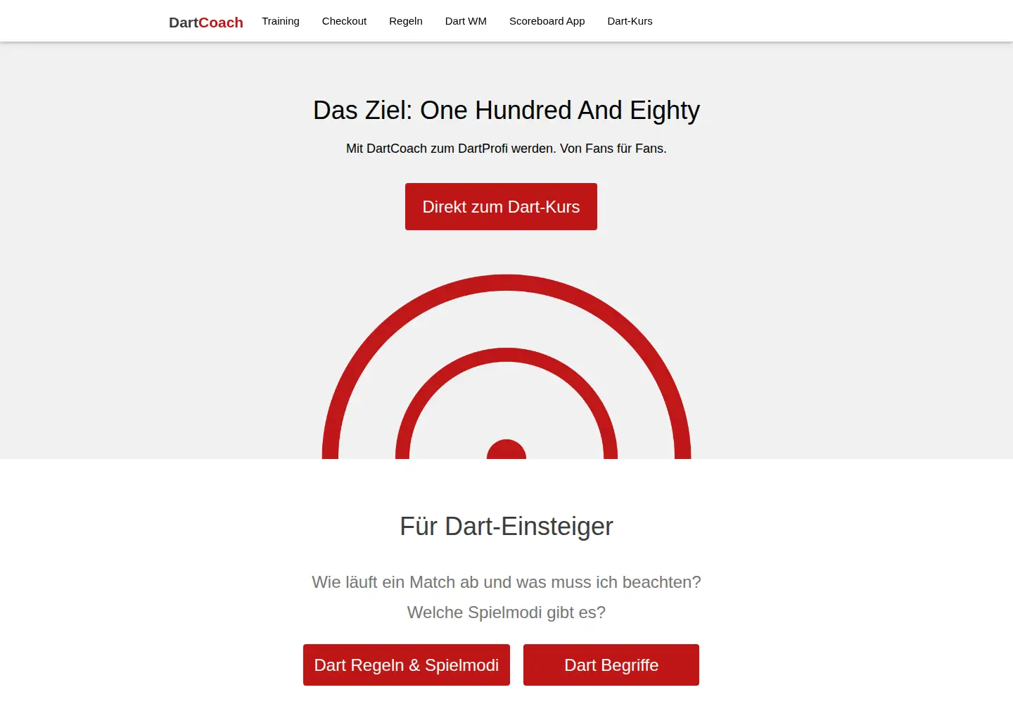 Screenshot of dartcoach.de