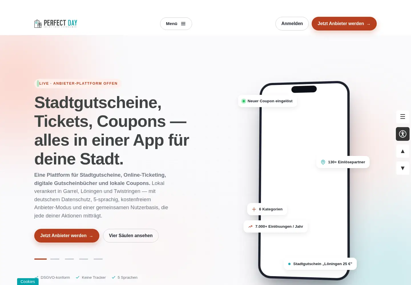 Screenshot of deinperfectday.de