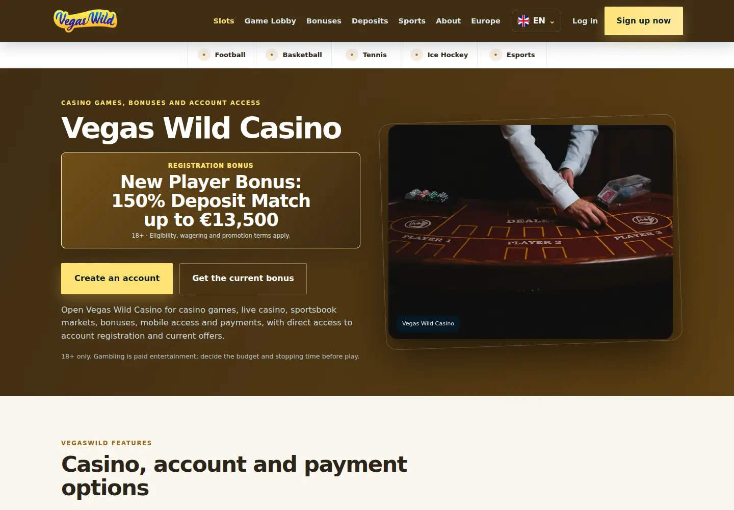 Screenshot of vegaswild.eu