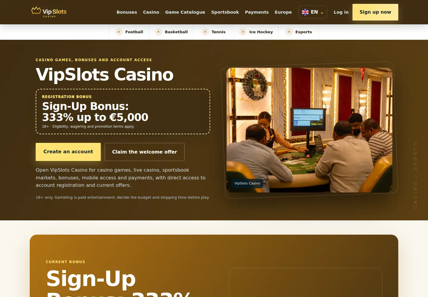 Screenshot of vipslotcasino.eu