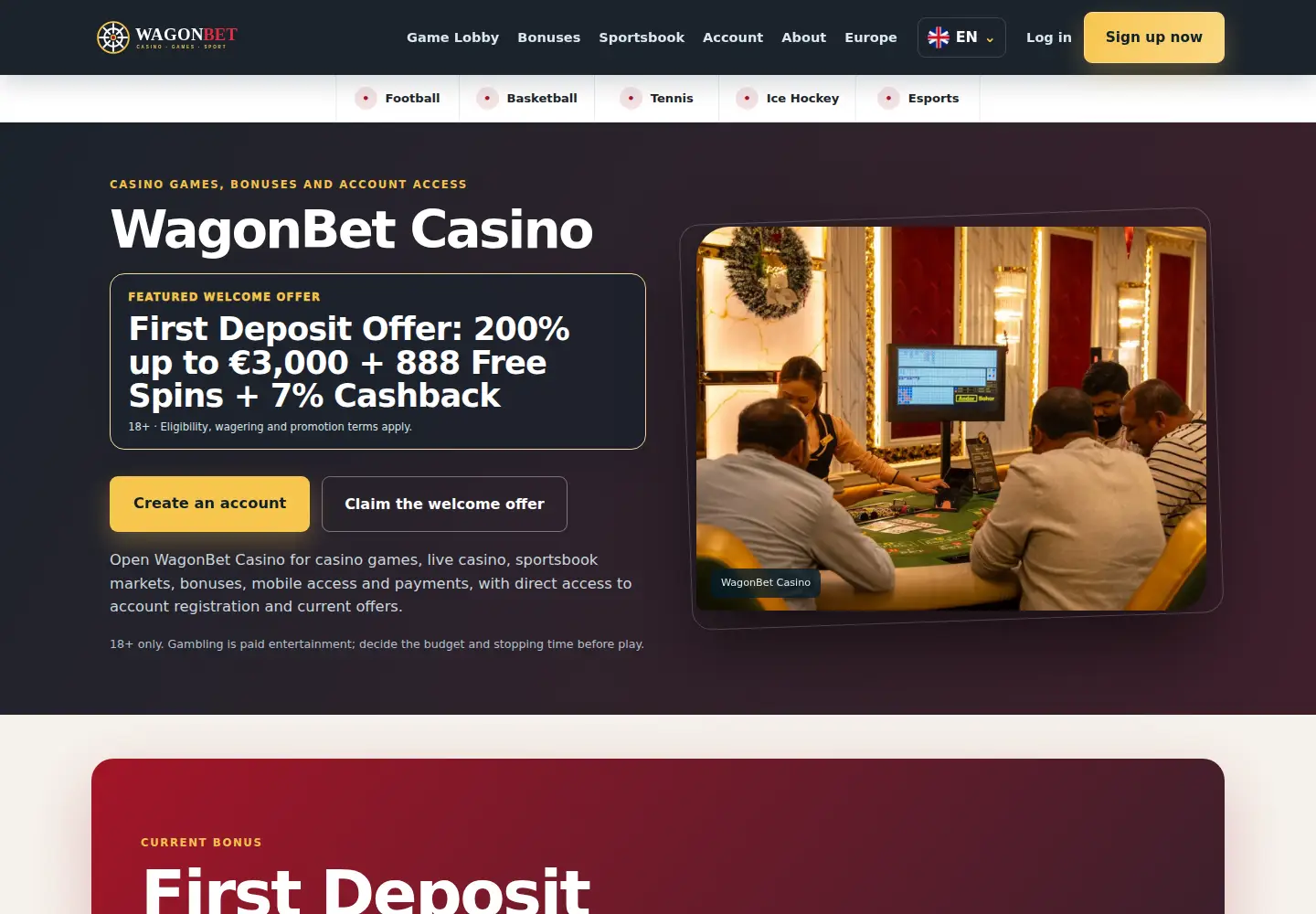 Screenshot of wagonbet.eu