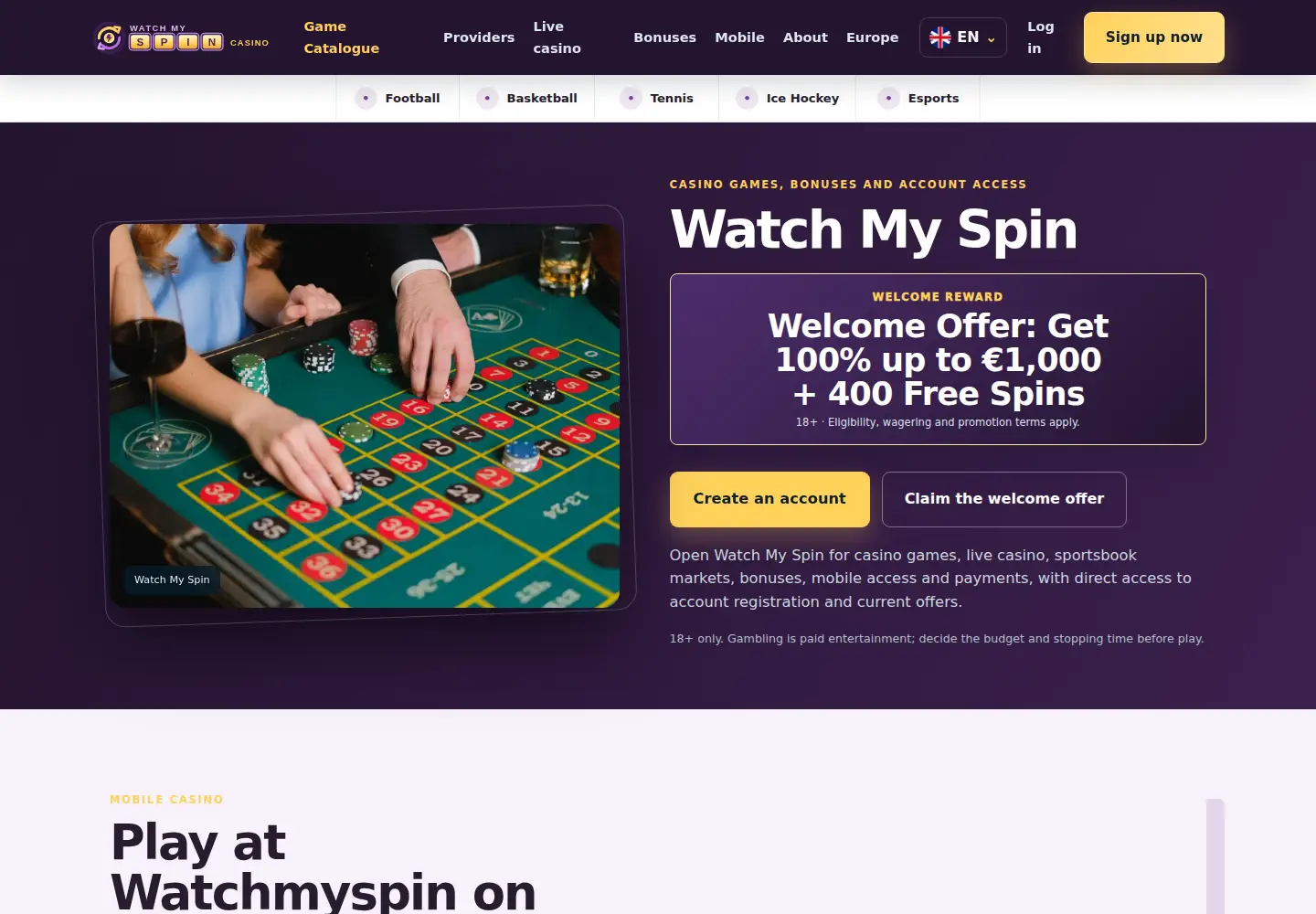 Screenshot of watchmyspin.eu