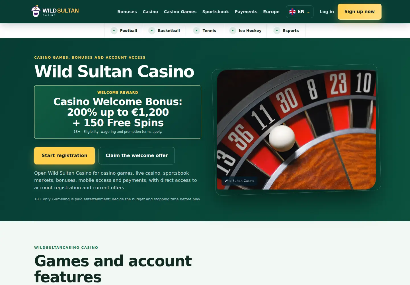 Screenshot of wildsultancasino.eu