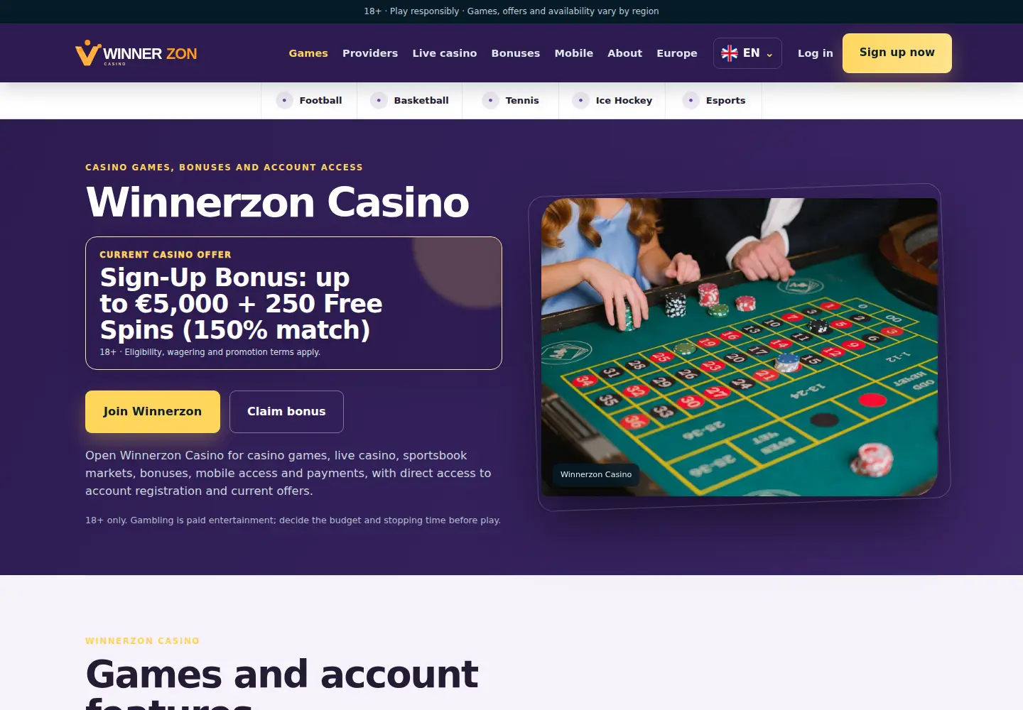Screenshot of winnerzon.eu