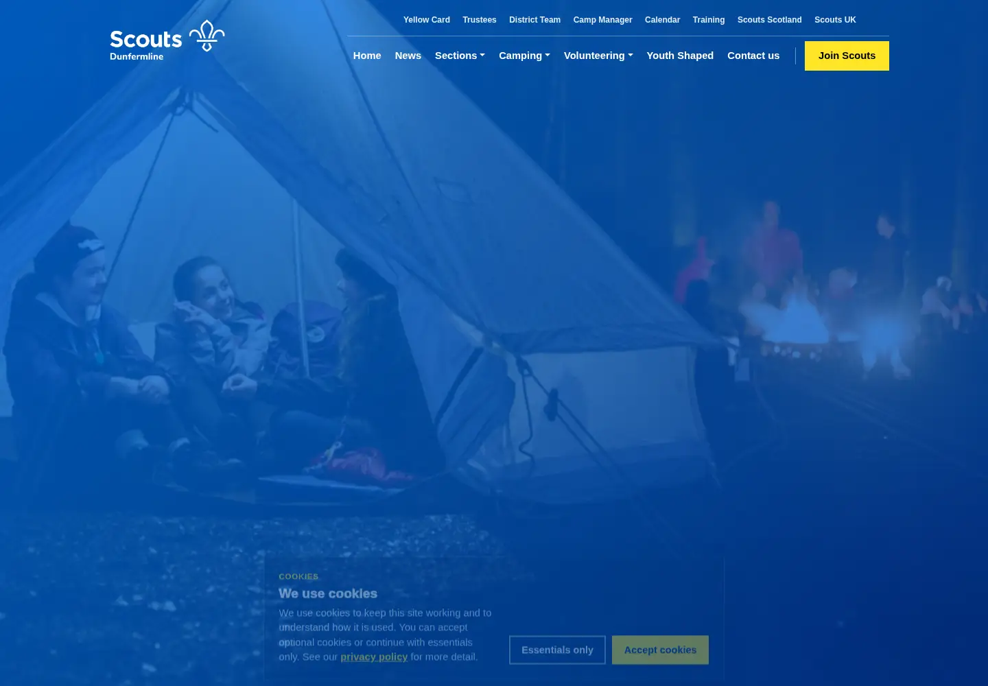 Captured homepage of dunfermline-scouts.org.uk in the current scan