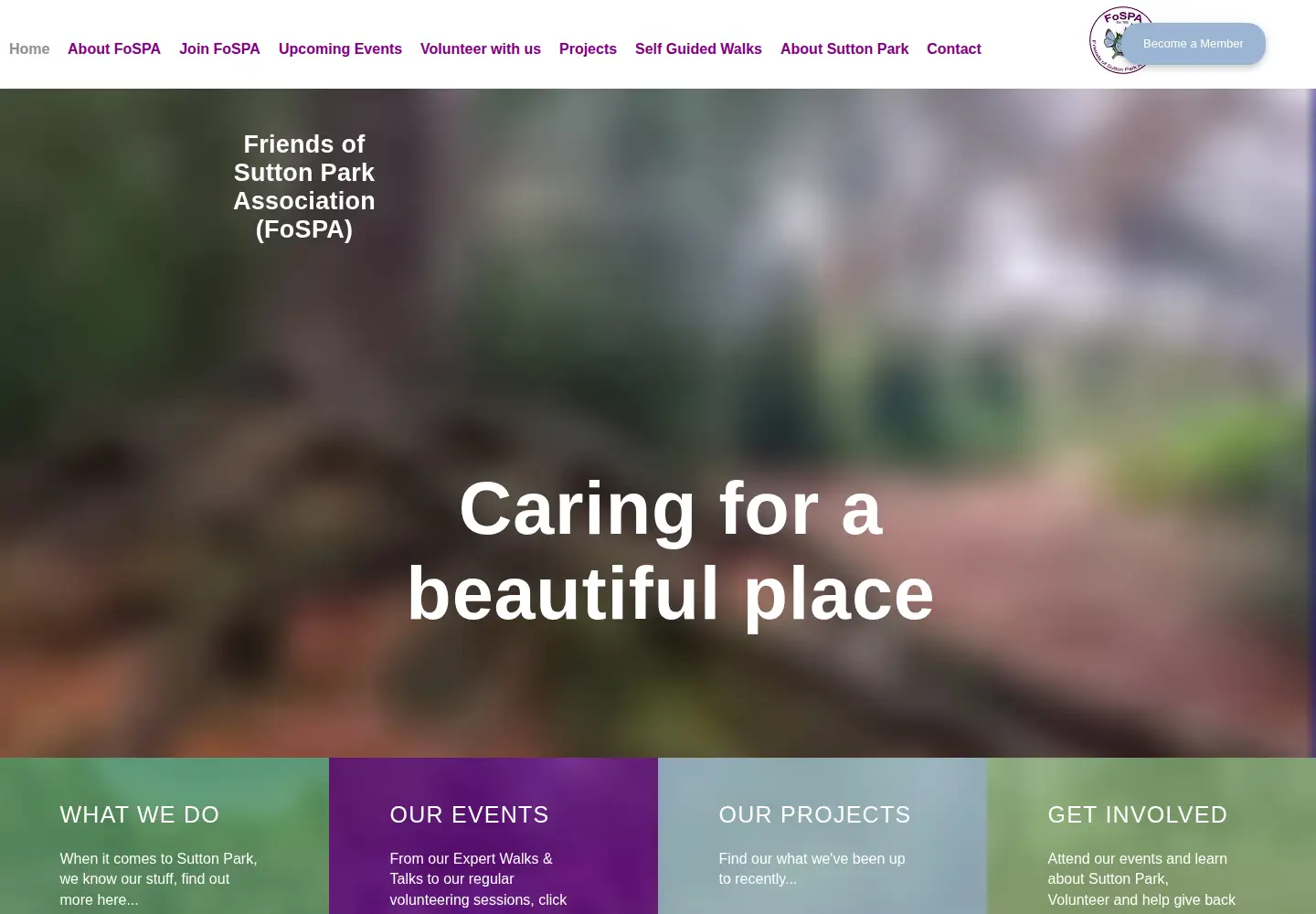 Captured homepage of fospa.org.uk in the current scan