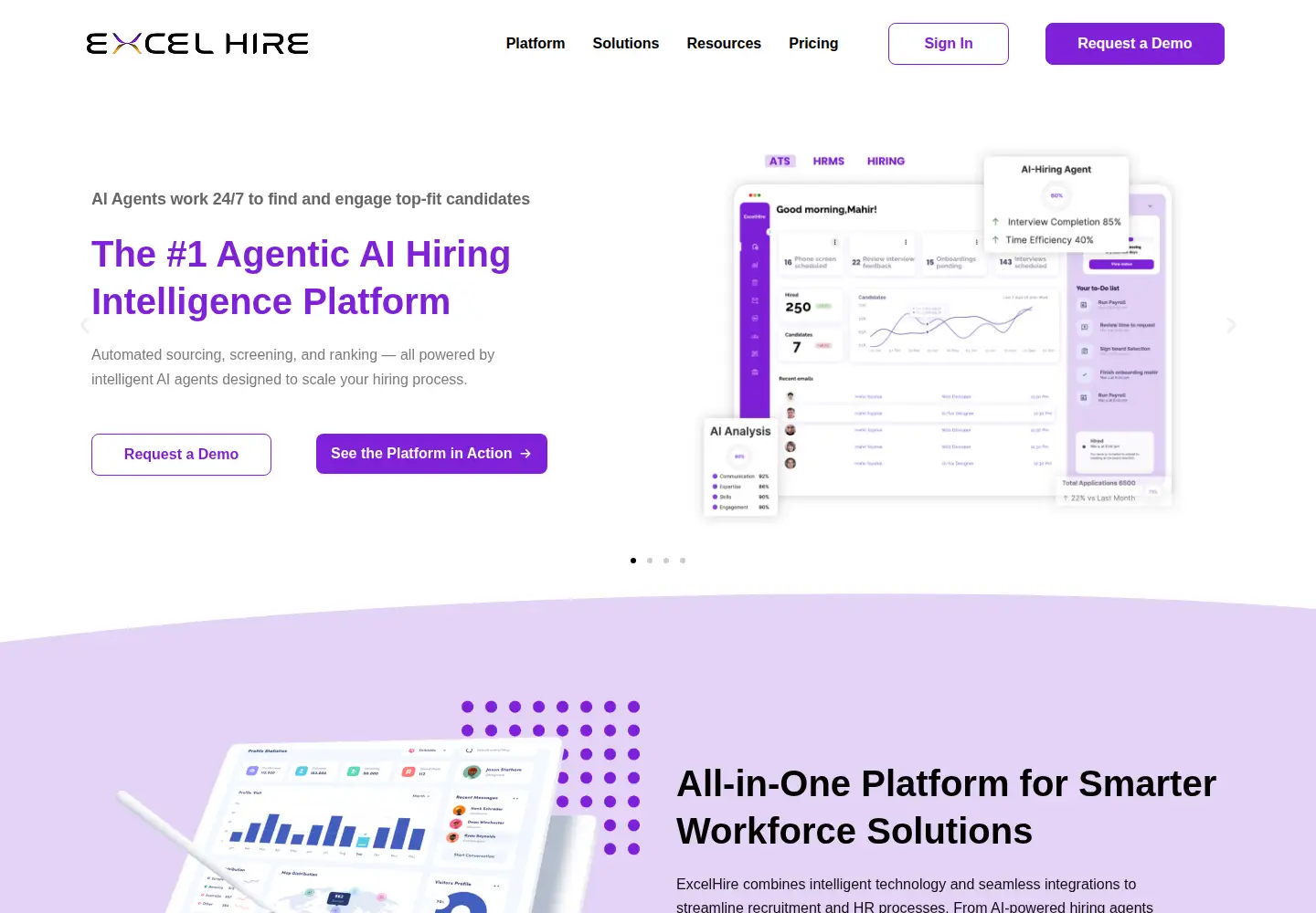 Captured homepage of excelhire.us in the current scan