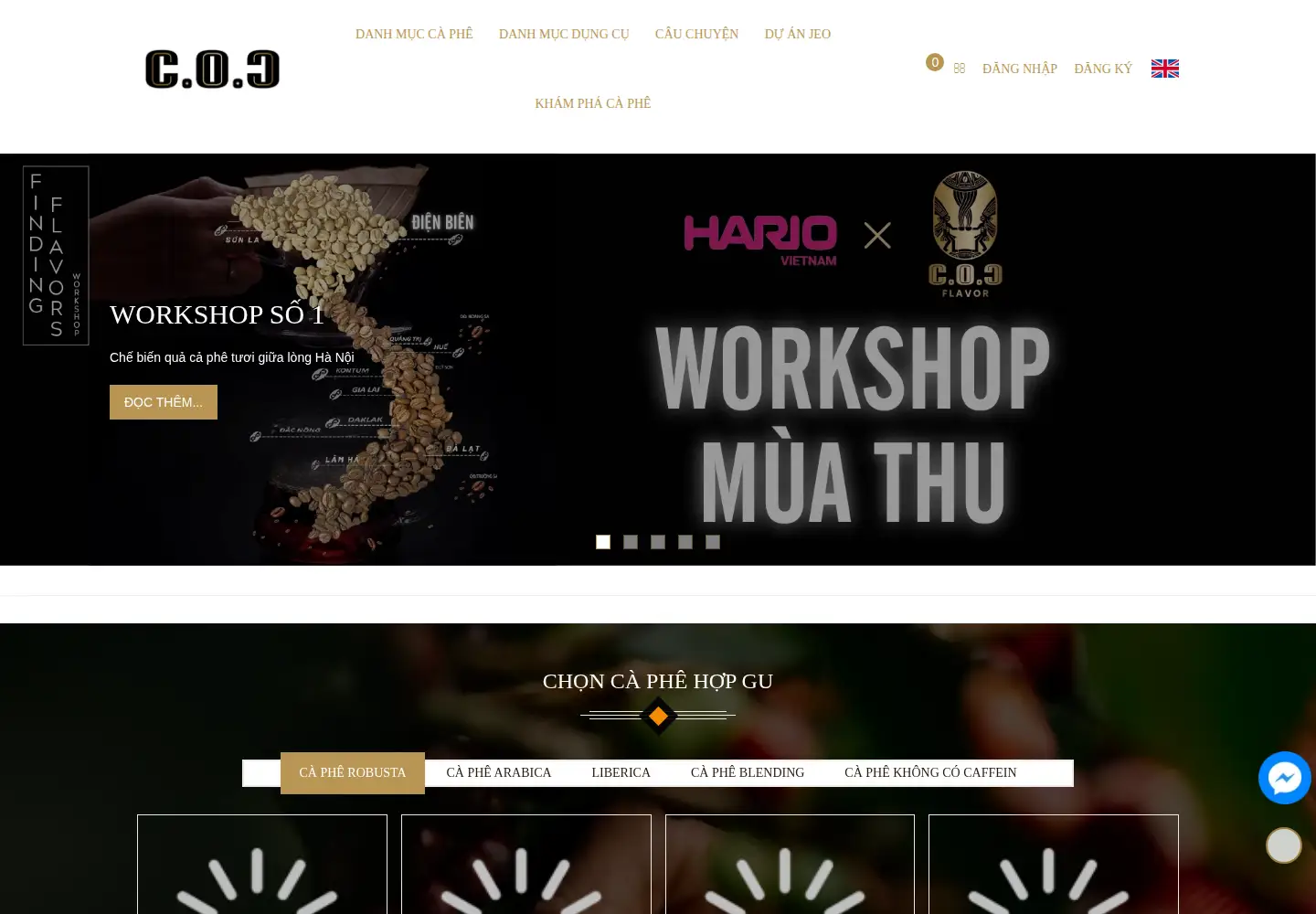 Captured homepage of coccoffee.vn in the current scan