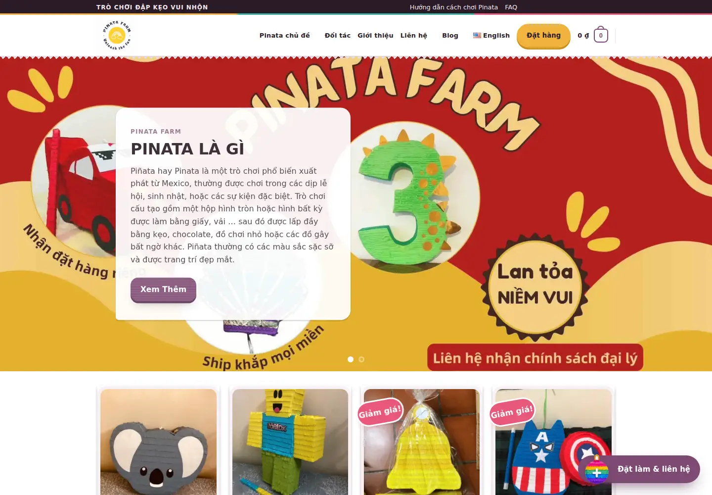 Captured homepage of pinata.vn in the current scan