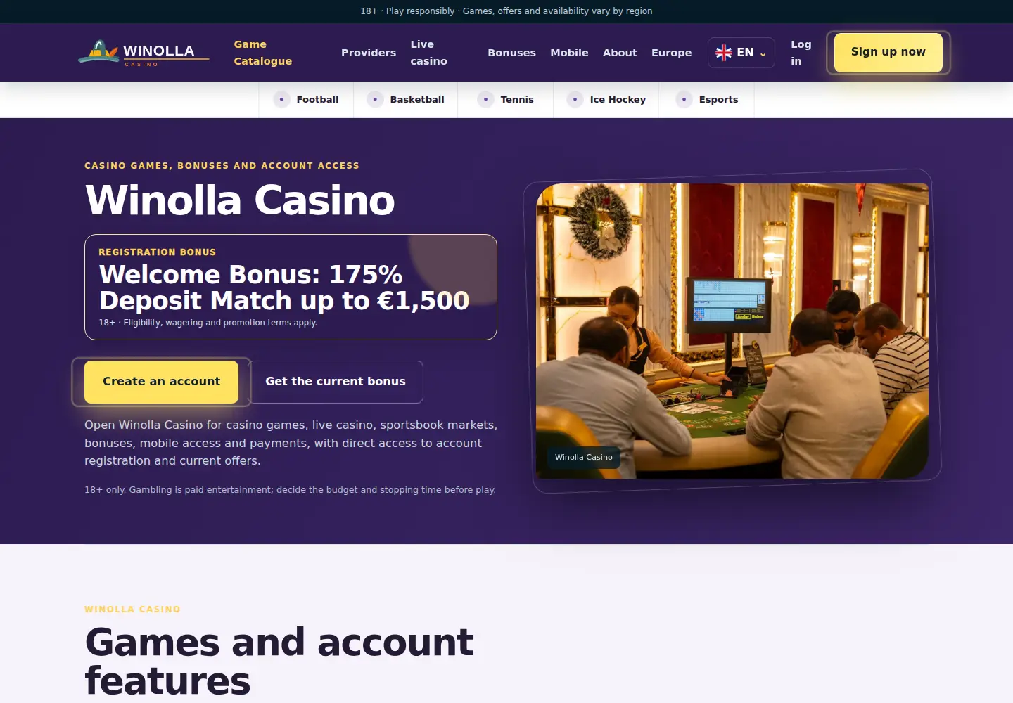 Screenshot of winolla.eu