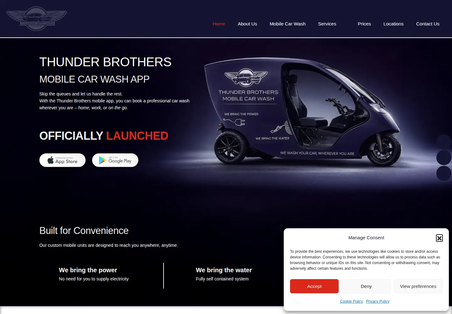 Captured homepage of thunderbrothers.co.za in the current scan