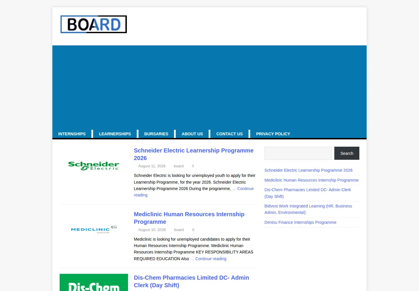 Screenshot of board.org.za