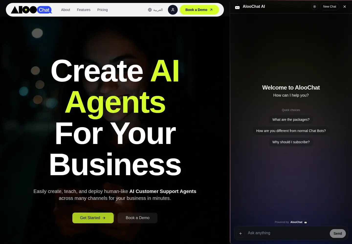Captured homepage of aloochat.ai in the current scan