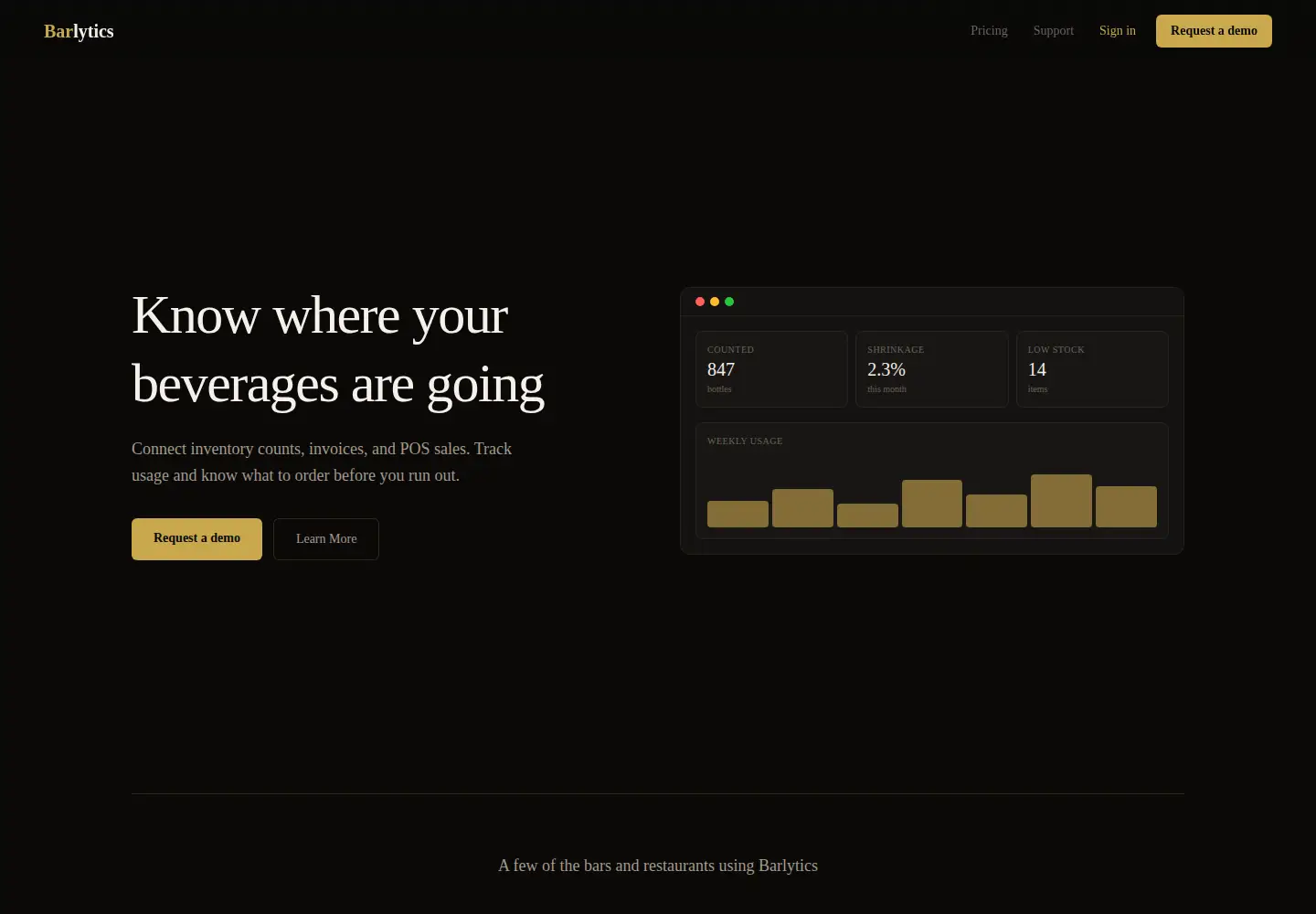 Screenshot of barlytics.ai