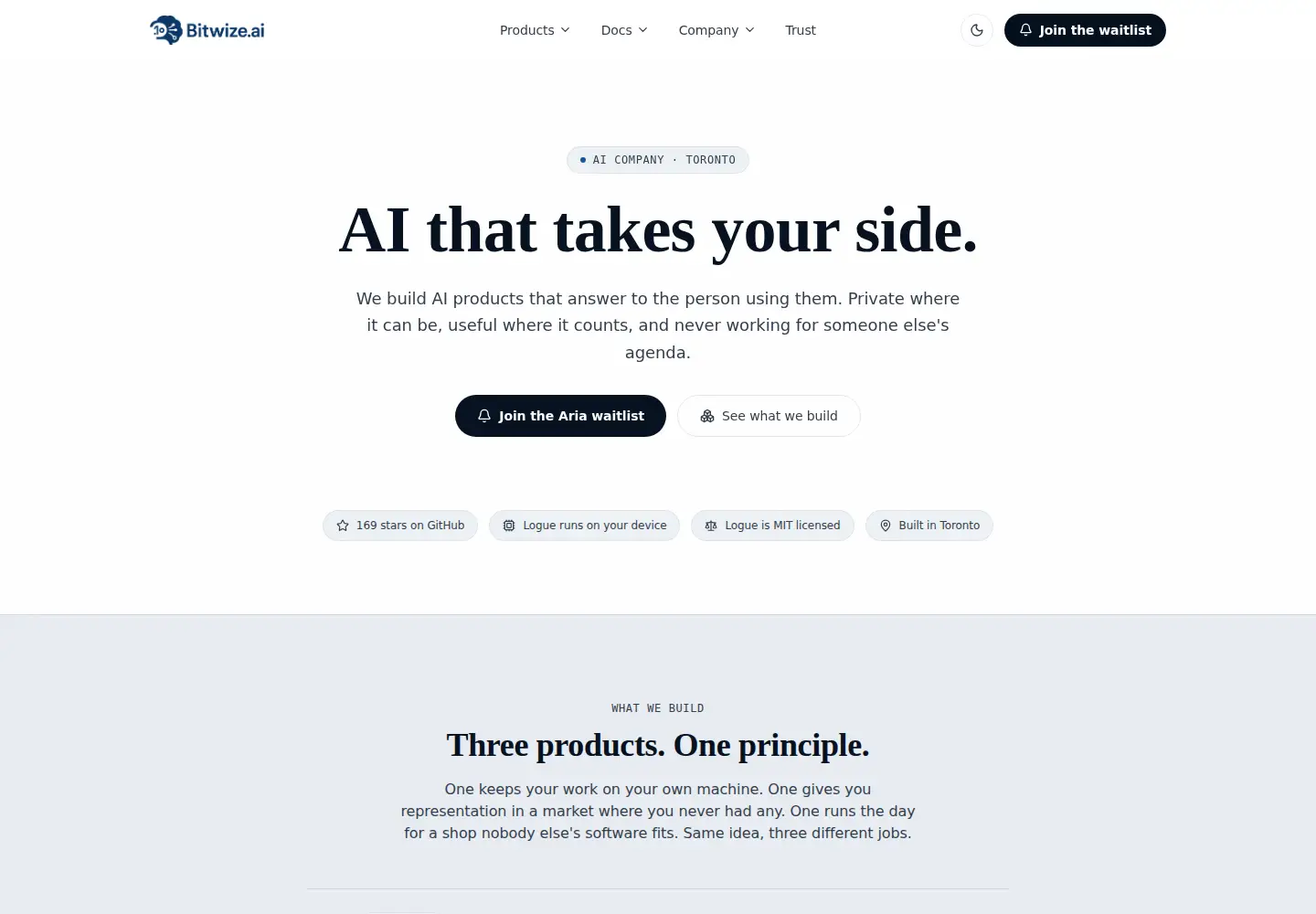 Screenshot of bitwize.ai