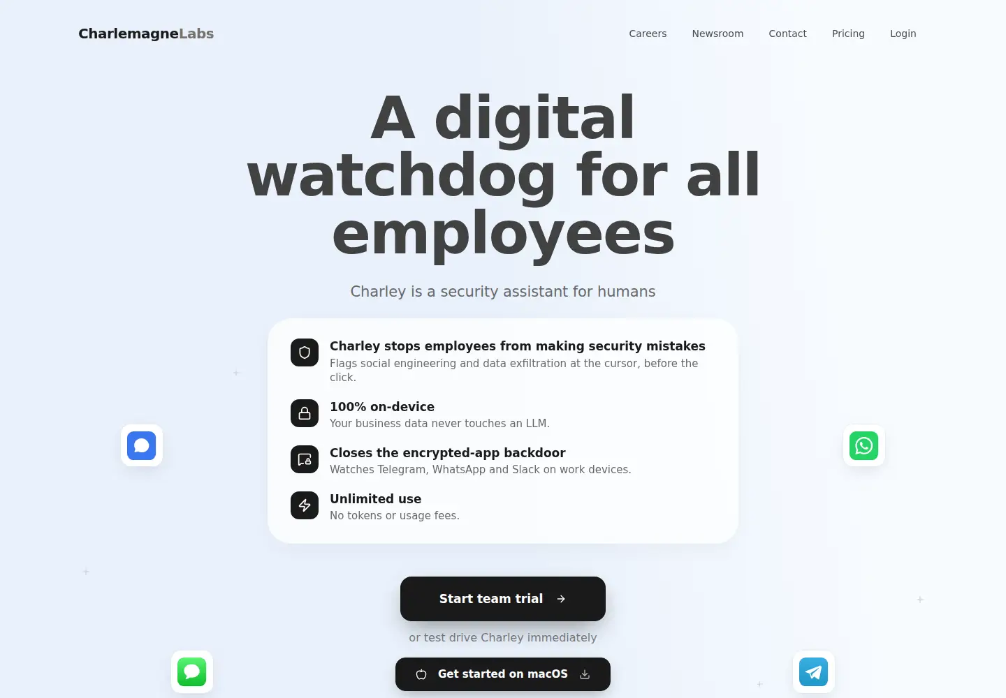 Screenshot of charlemagnelabs.ai