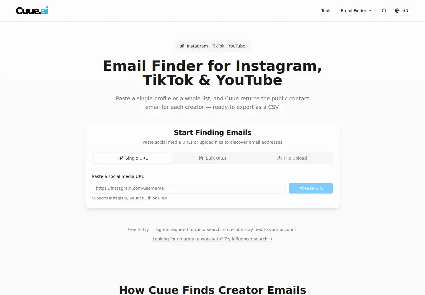 Screenshot of cuue.ai
