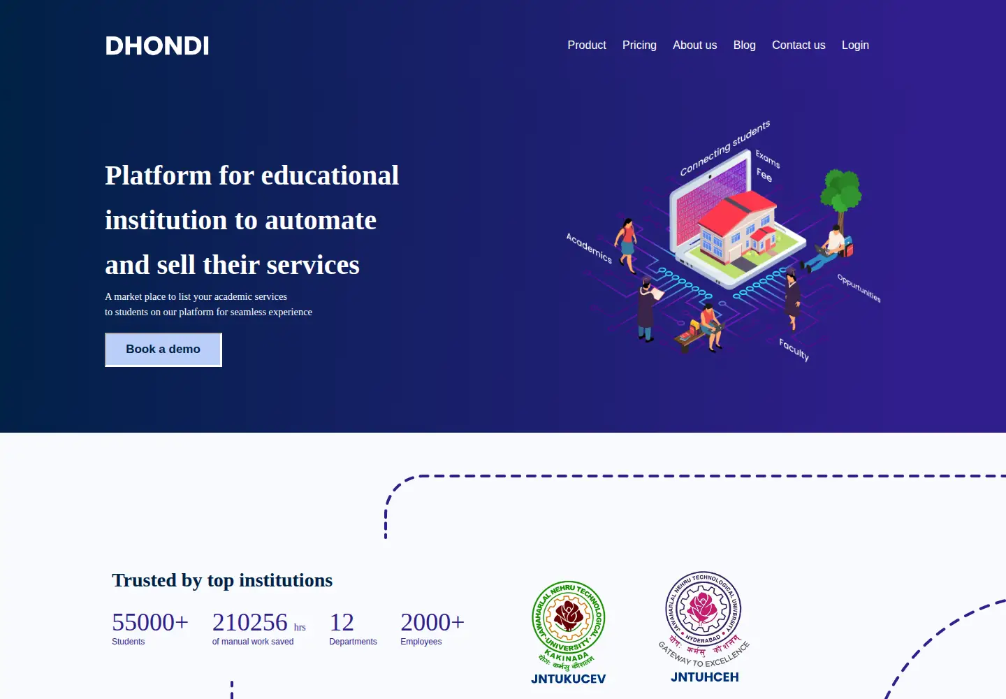 Captured homepage of dhondi.ai in the current scan