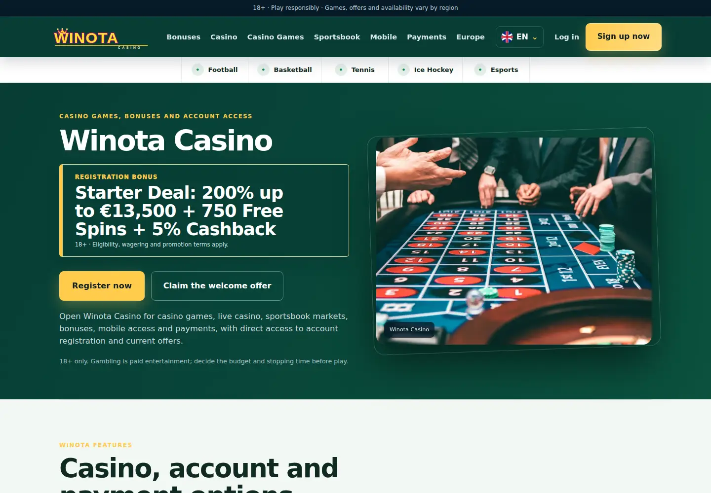 Screenshot of winota.eu