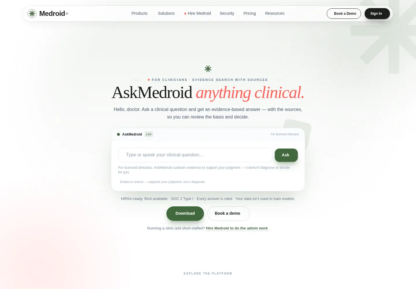 Screenshot of medroid.ai