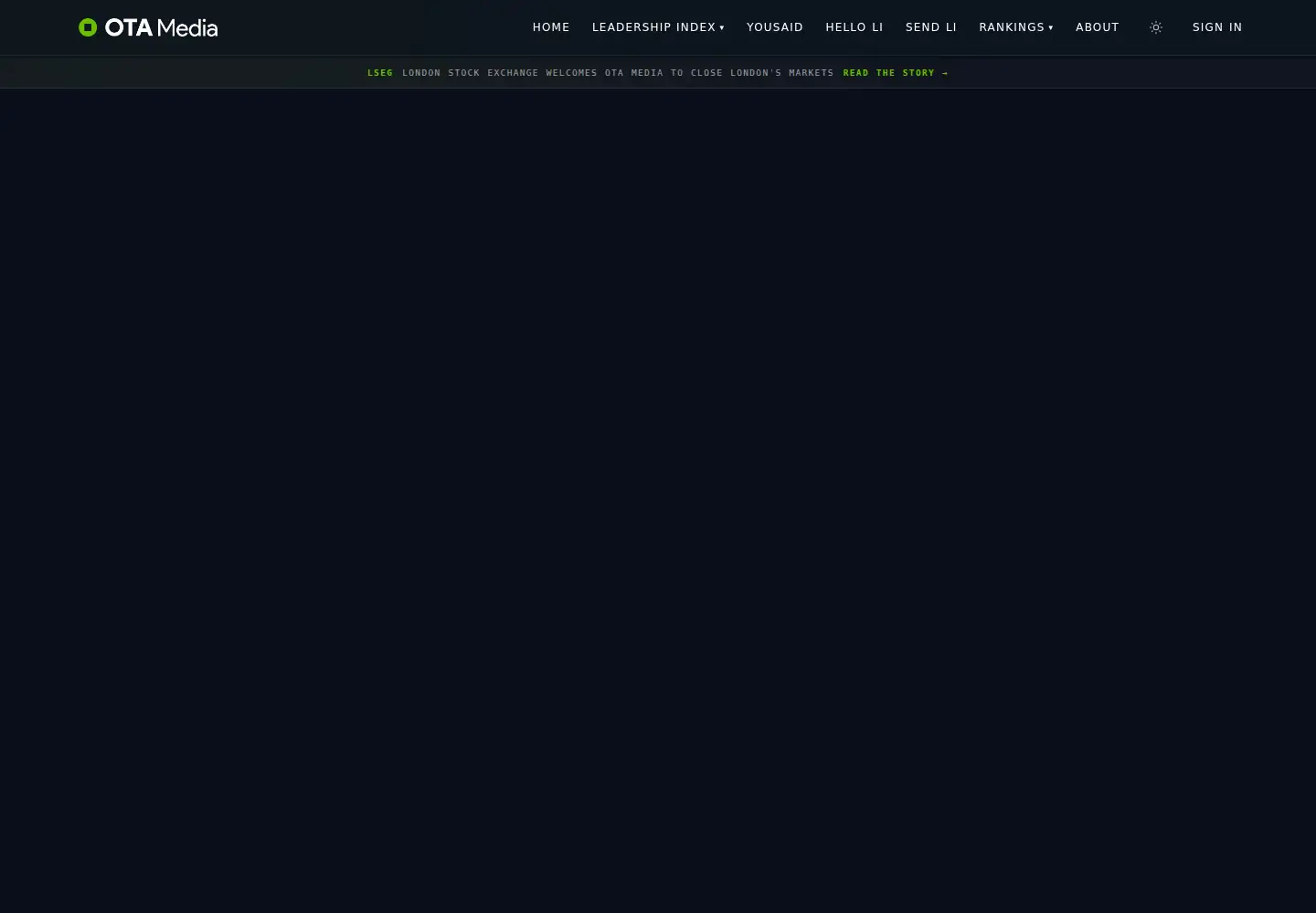 Captured homepage of otamedia.ai in the current scan
