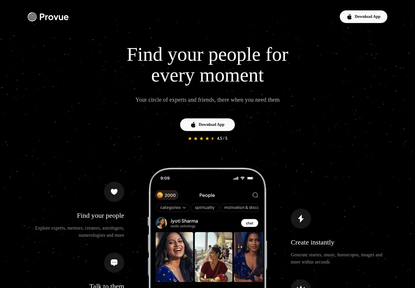 Captured homepage of provue.ai in the current scan