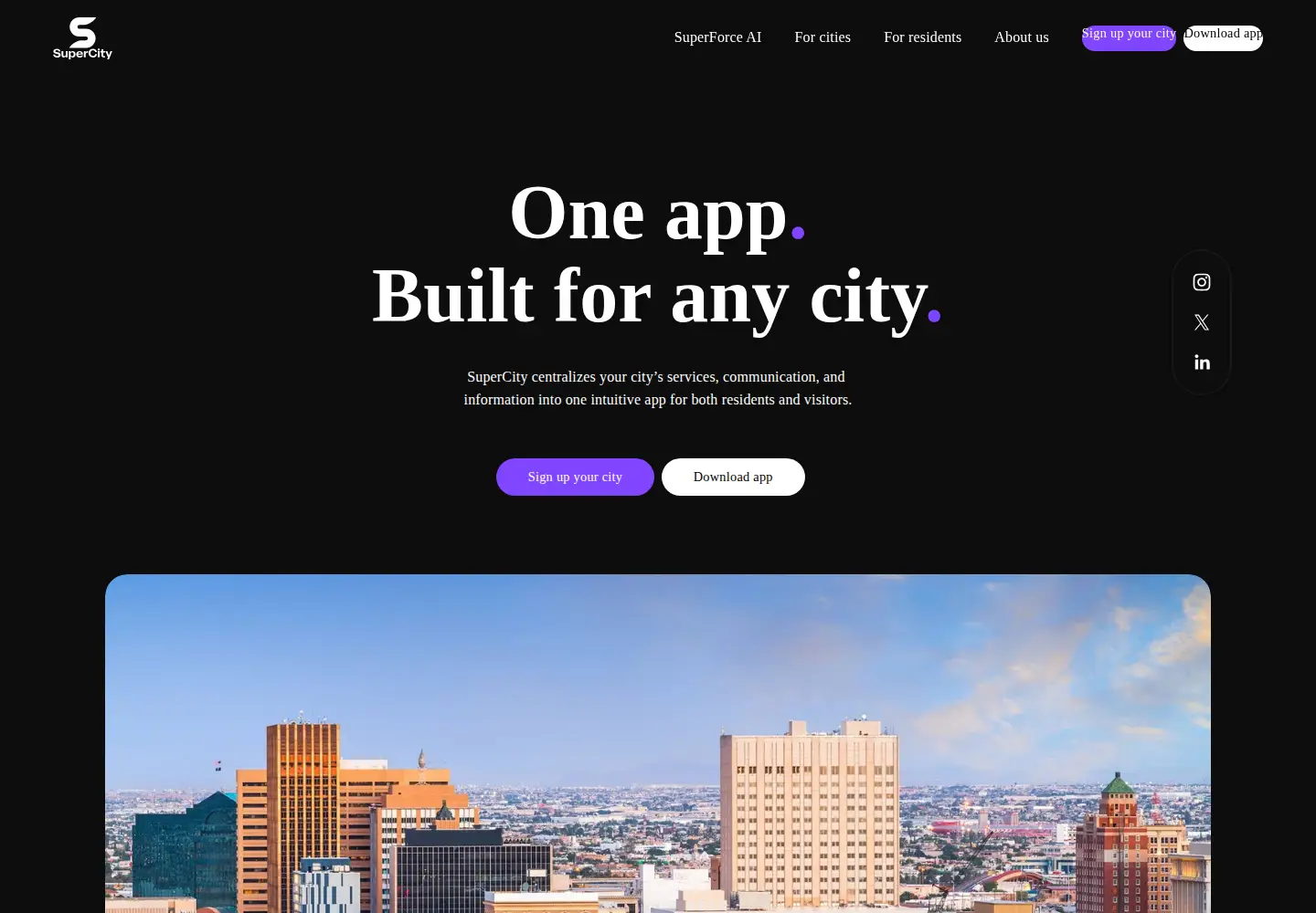 Screenshot of supercity.ai