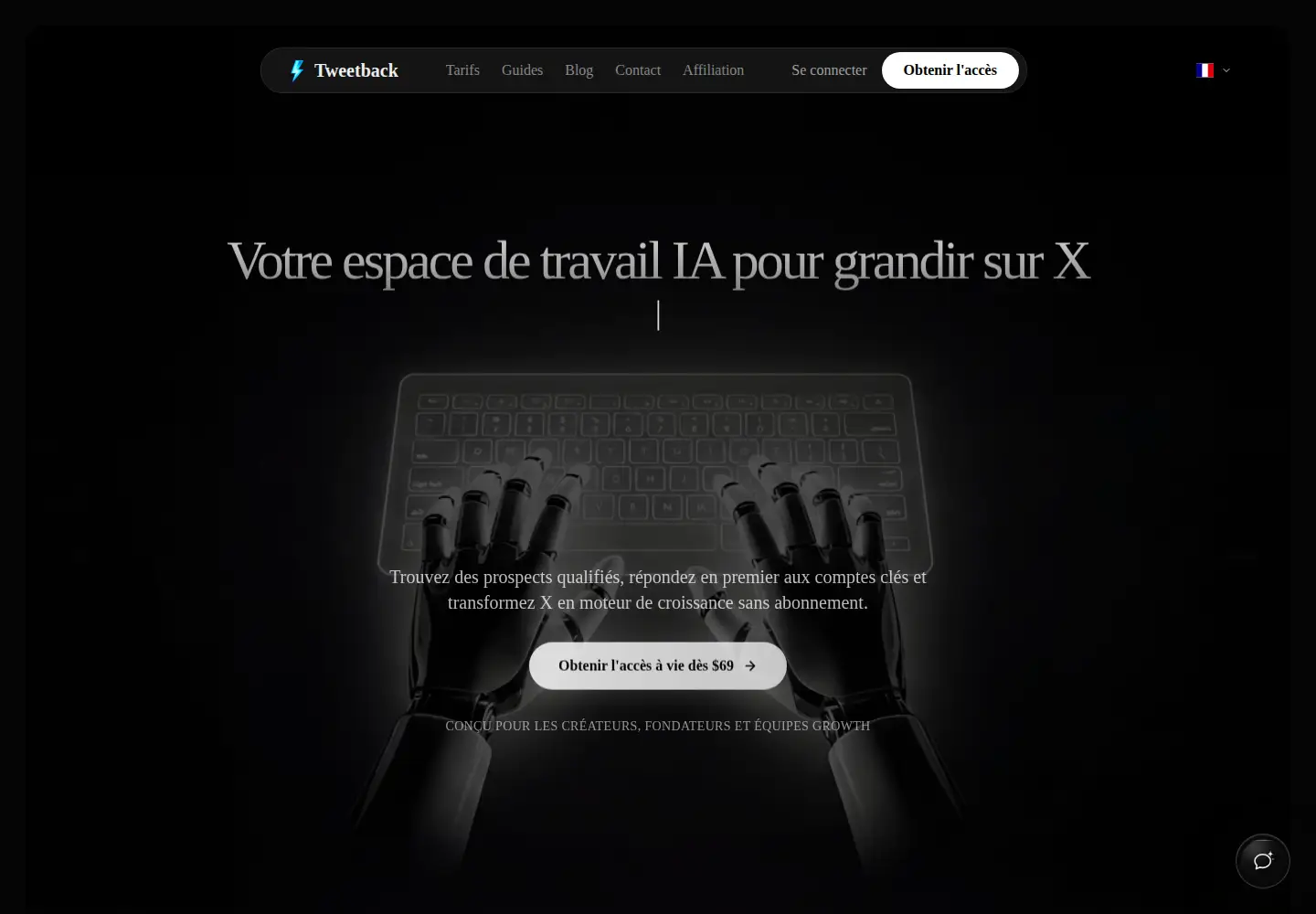 Screenshot of tweetback.ai