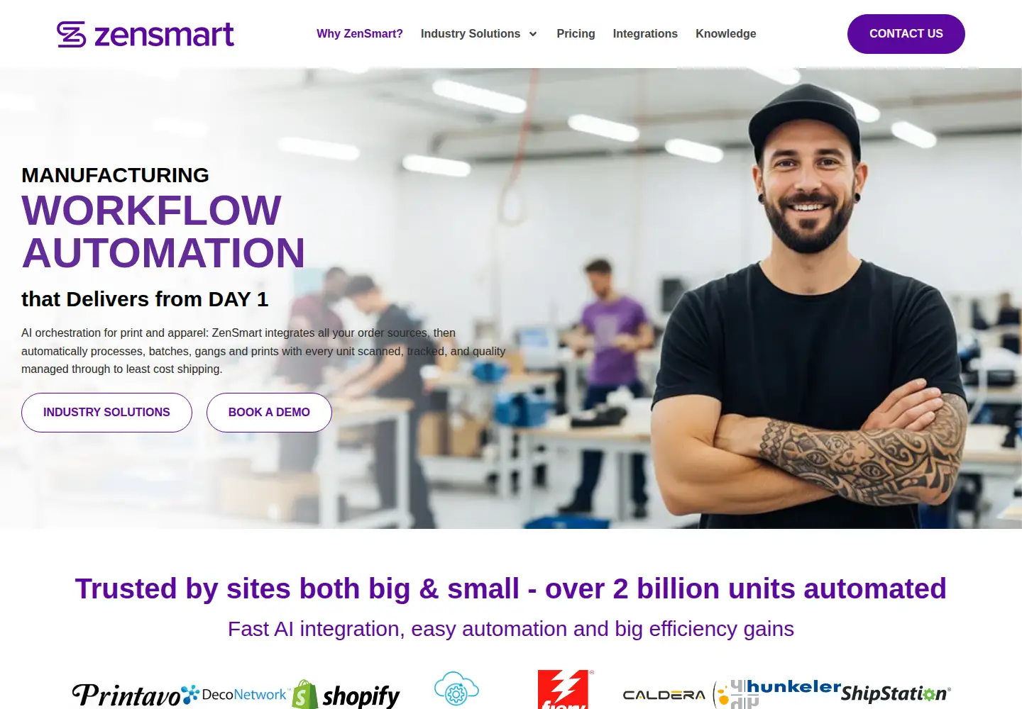Captured homepage of zensmart.ai in the current scan