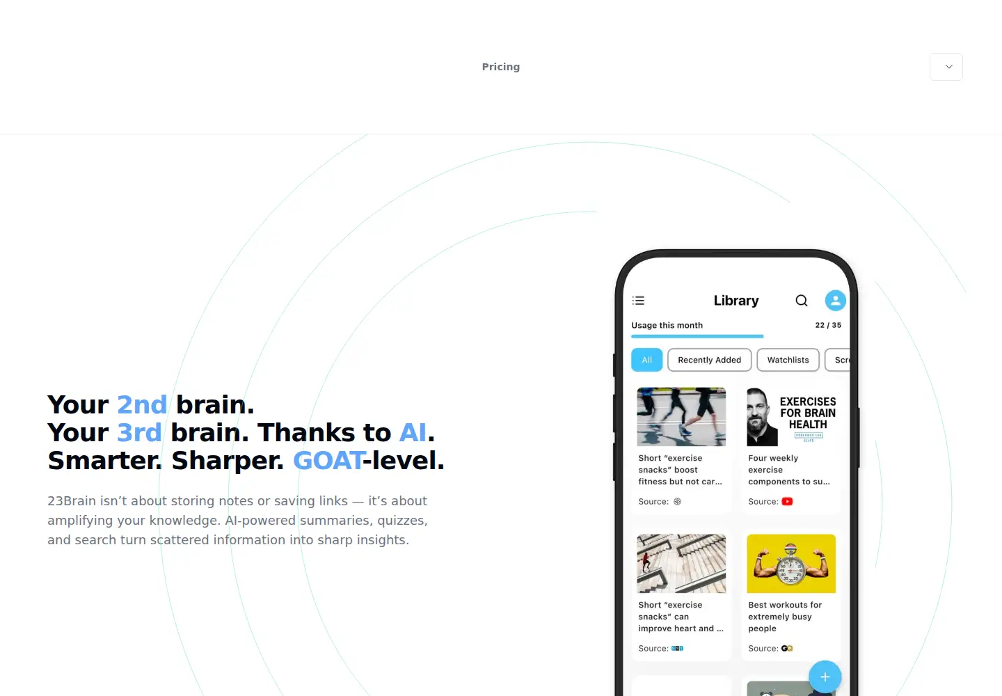Captured homepage of 23brain.app in the current scan