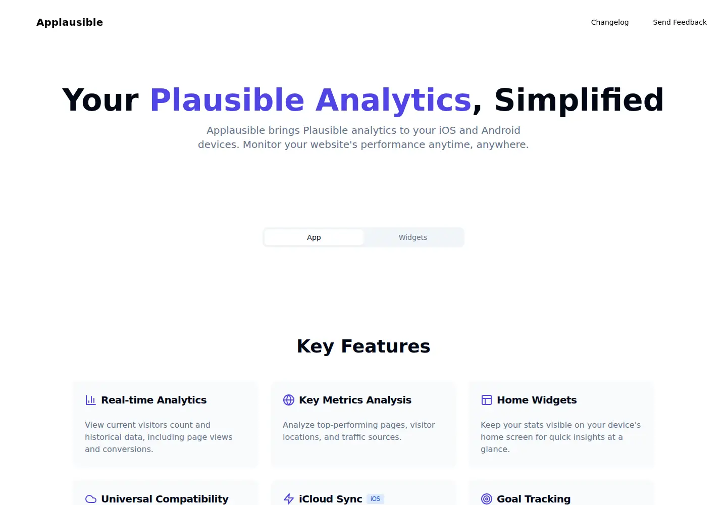 Screenshot of applausible.app