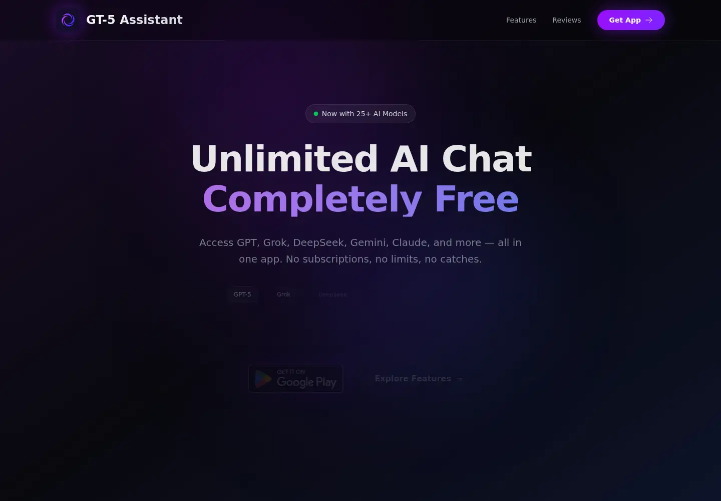 Screenshot of askgpt5.app