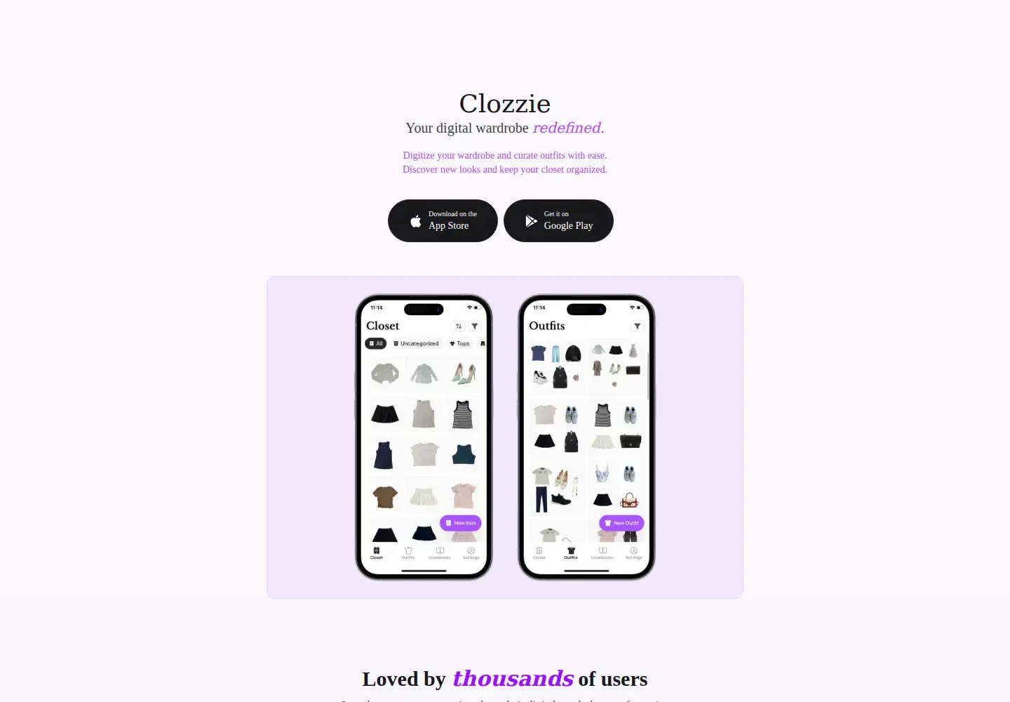 Screenshot of clozzie.app
