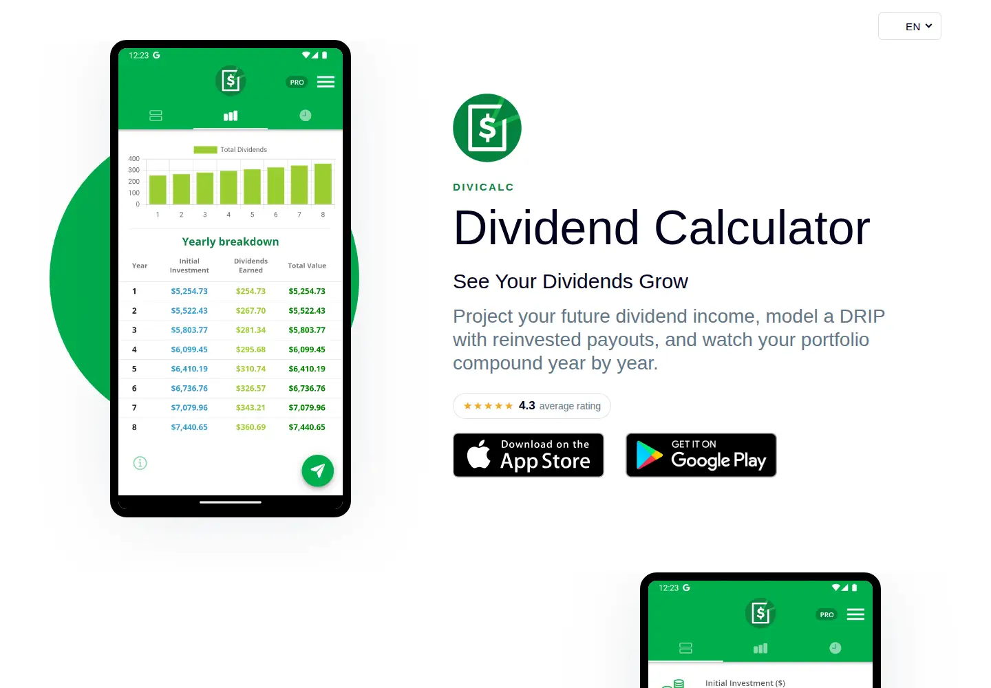Captured homepage of divicalc.app in the current scan