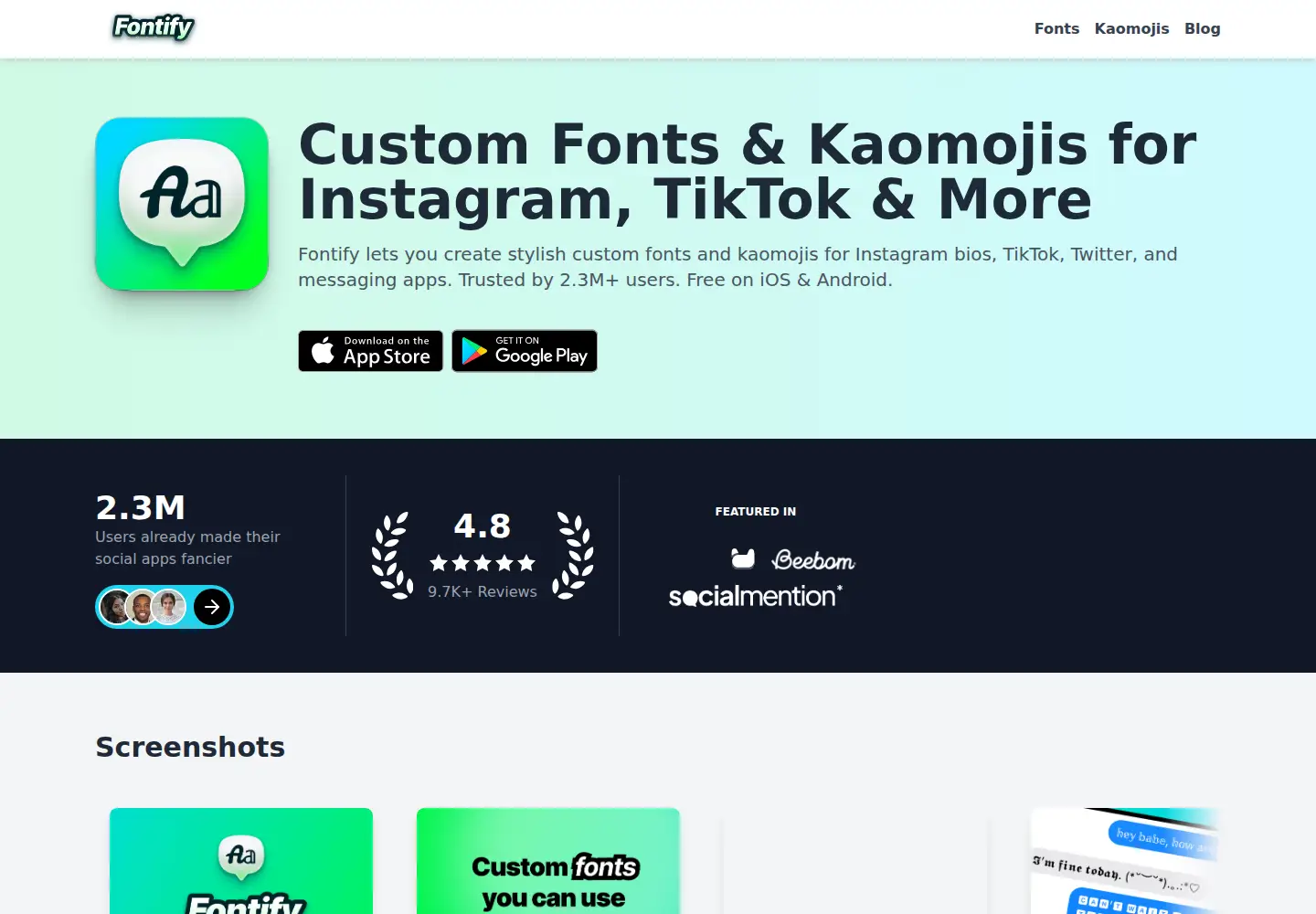Screenshot of fontify.app