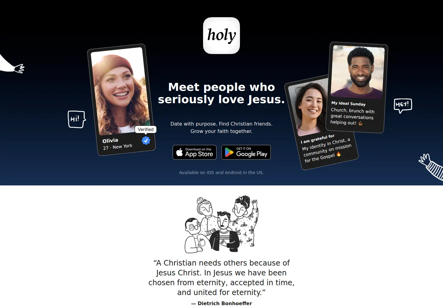 Screenshot of holy.app