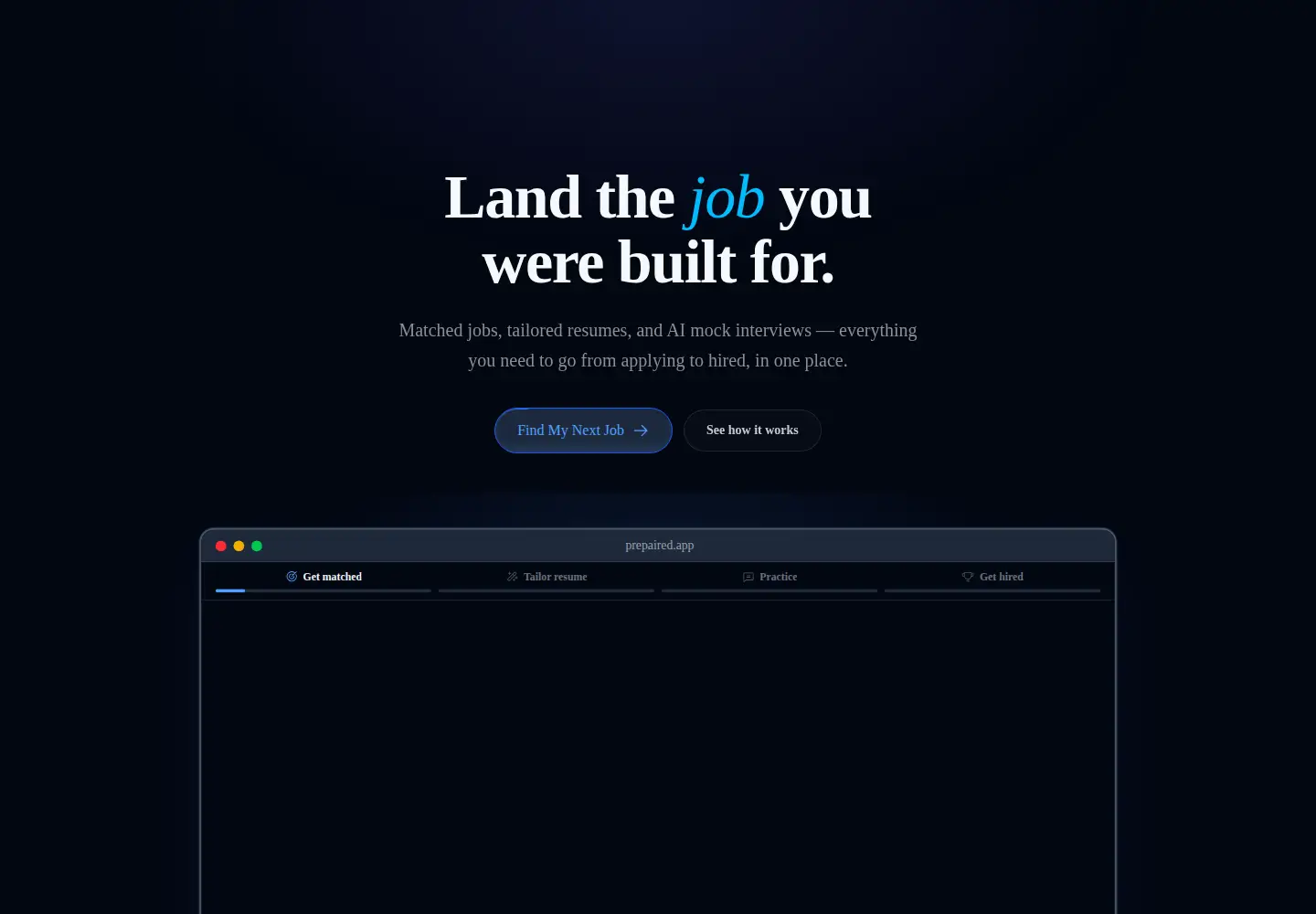 Screenshot of prepaired.app