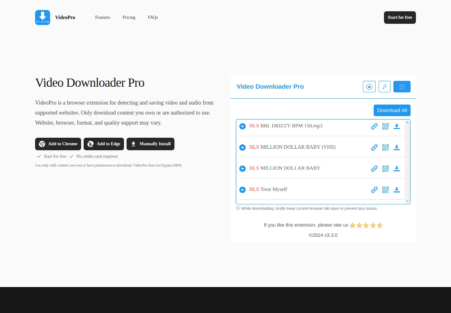 Screenshot of videopro.app