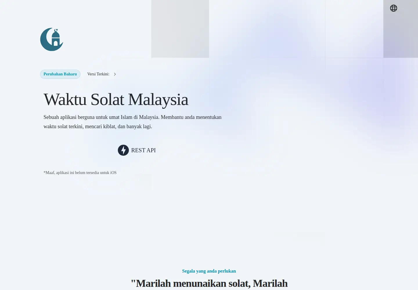 Captured homepage of waktusolat.app in the current scan