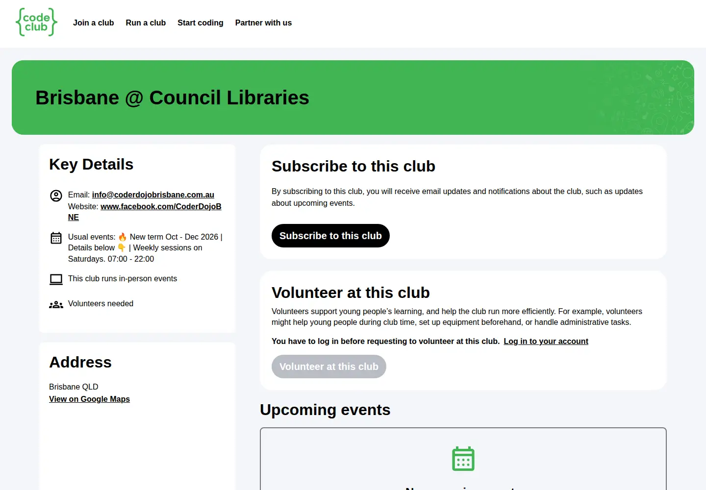 Screenshot of coderdojobrisbane.com.au
