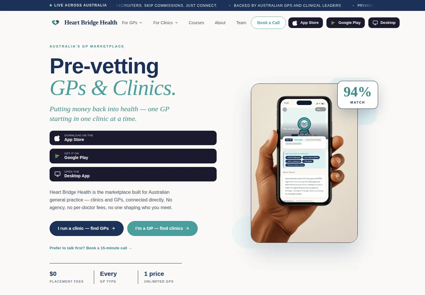 Captured homepage of heartbridgehealth.com.au in the current scan