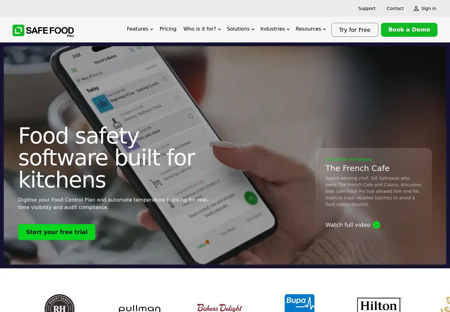 Screenshot of safefoodpro.com.au