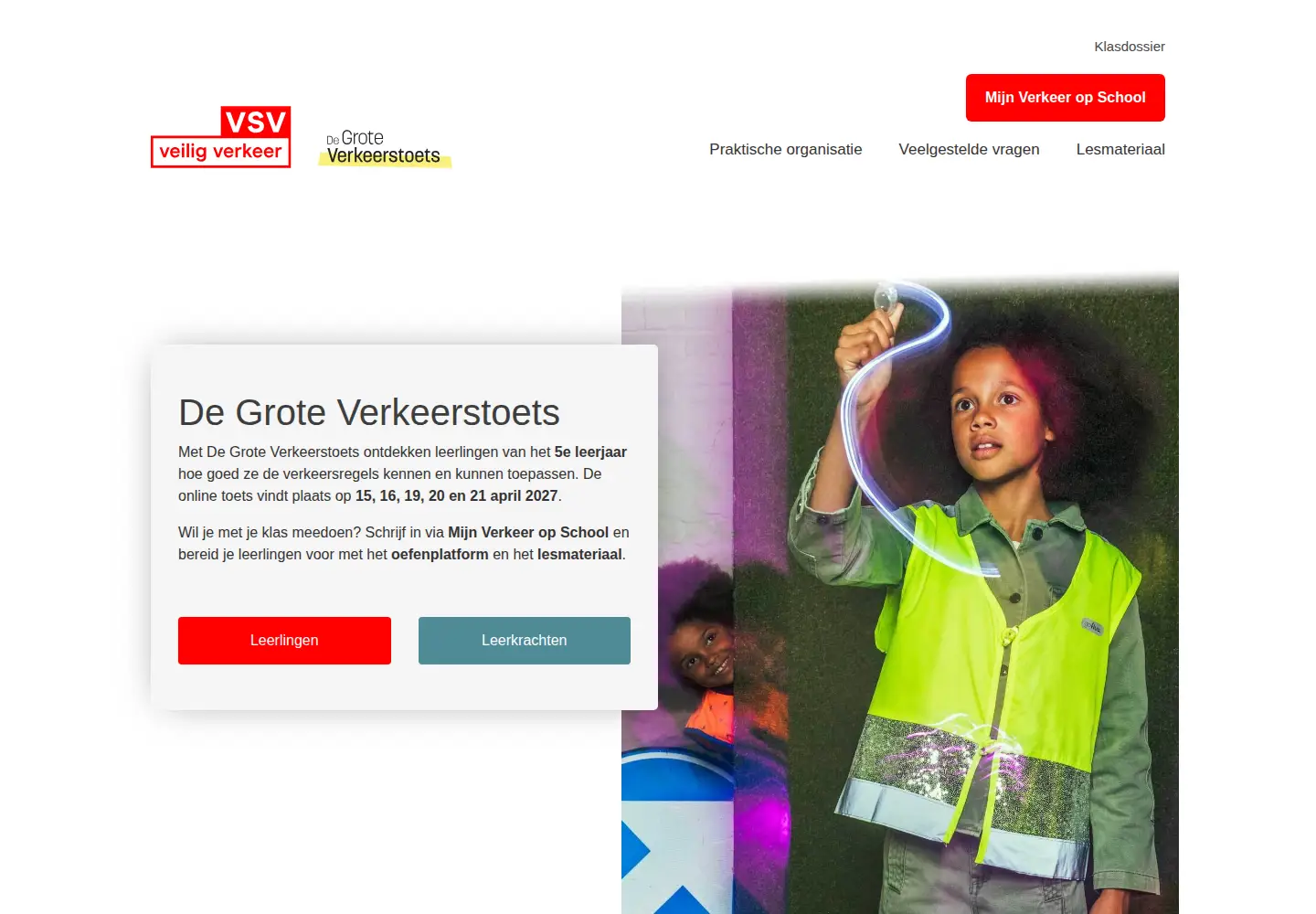 Captured homepage of degroteverkeerstoets.be in the current scan