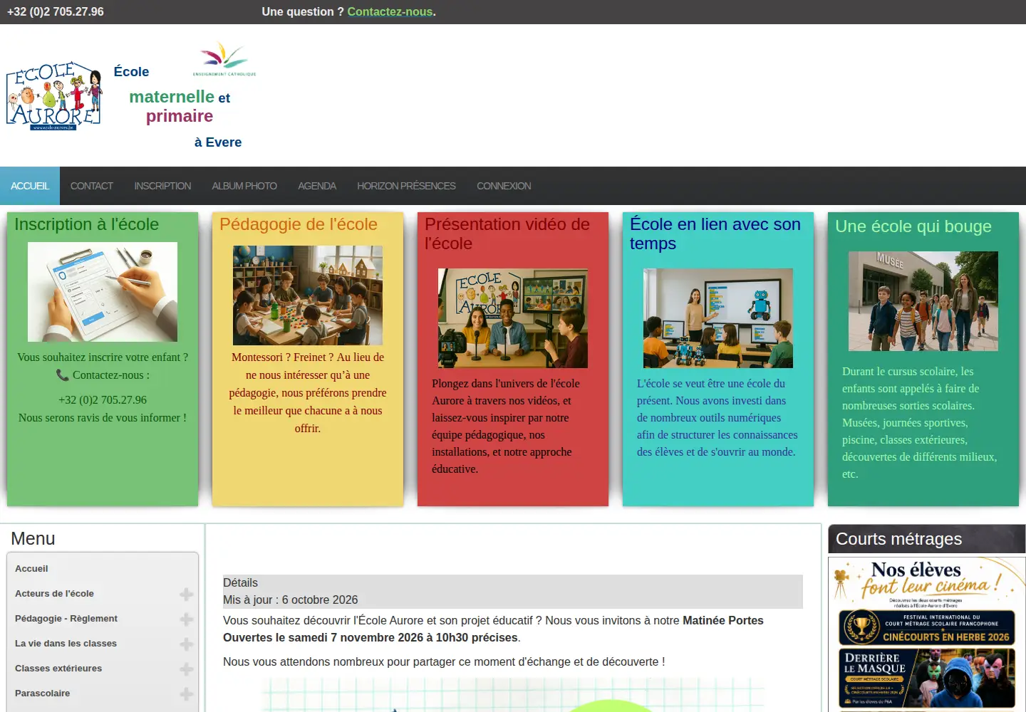 Screenshot of ecole-aurore.be