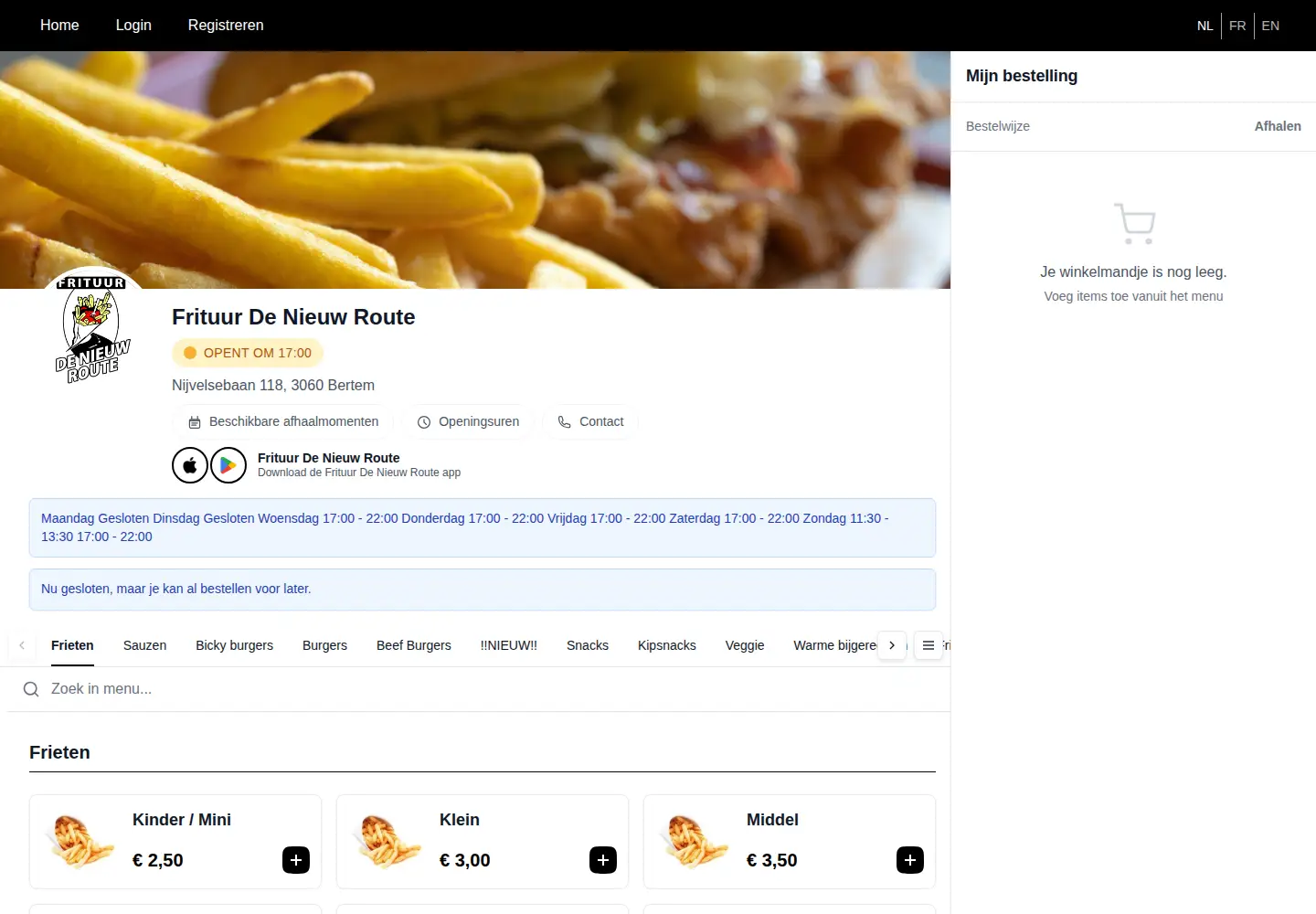 Screenshot of frituurdenieuwroute.be