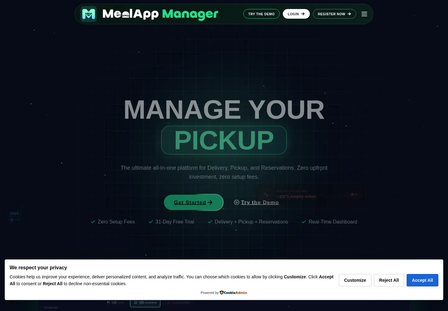 Captured homepage of mealapp.be in the current scan