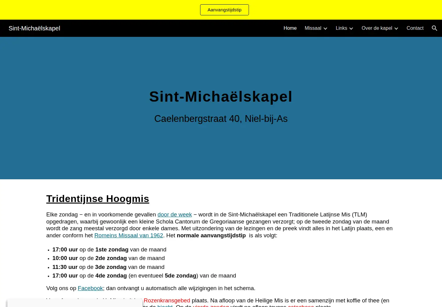 Screenshot of michaelskapel.be